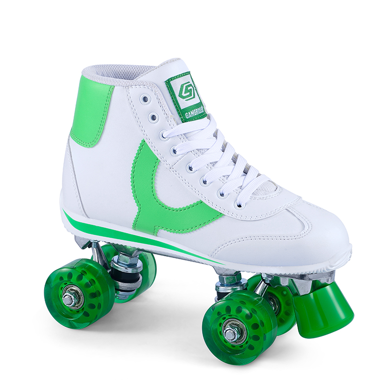 LEATHER MEDIUM HIGH WOMEN QUAD ROLLER SKATE 