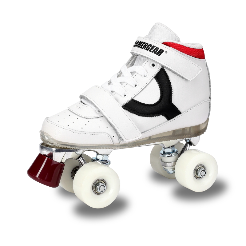 LEATHER MEDIUM CUFF WOMEN QUAD ROLLER SKATE 