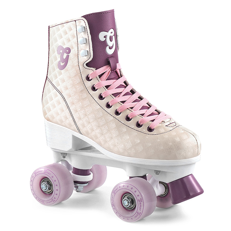NEW PU LEATHER HIGH END ADULT QUAD ROLLER SKATE 